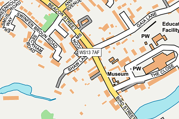 WS13 7AF map - OS OpenMap – Local (Ordnance Survey)