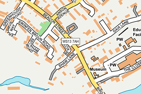 WS13 7AH map - OS OpenMap – Local (Ordnance Survey)