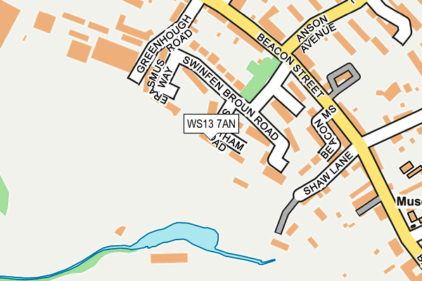 WS13 7AN map - OS OpenMap – Local (Ordnance Survey)
