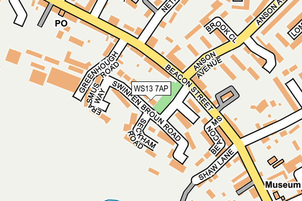 WS13 7AP map - OS OpenMap – Local (Ordnance Survey)