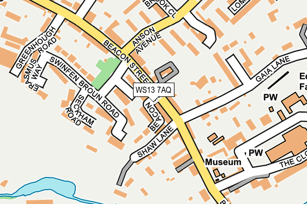 WS13 7AQ map - OS OpenMap – Local (Ordnance Survey)