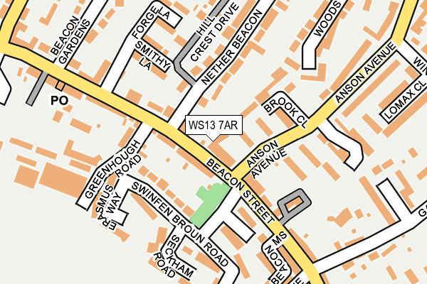 WS13 7AR map - OS OpenMap – Local (Ordnance Survey)