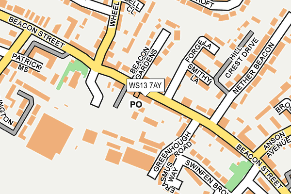 WS13 7AY map - OS OpenMap – Local (Ordnance Survey)