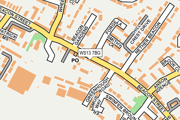 WS13 7BG map - OS OpenMap – Local (Ordnance Survey)