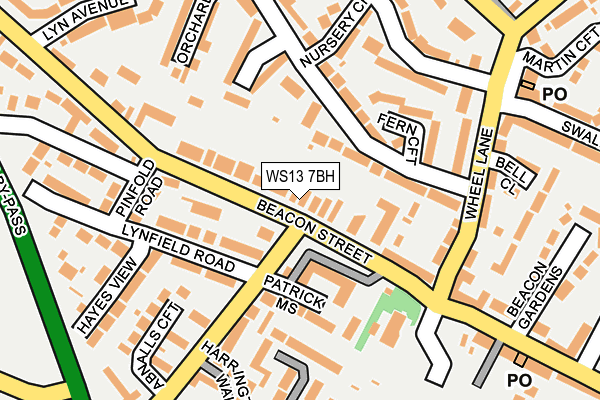 WS13 7BH map - OS OpenMap – Local (Ordnance Survey)