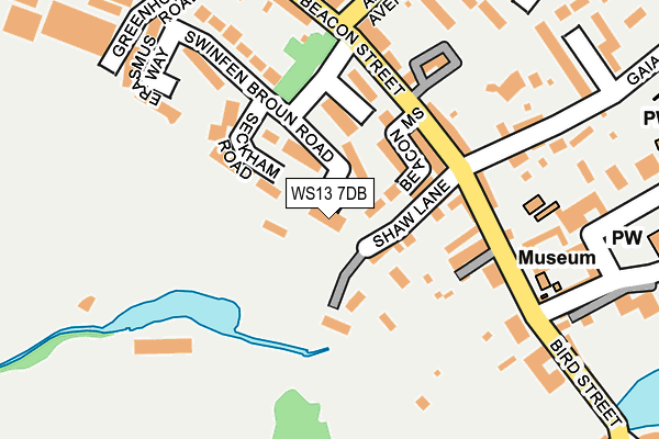 WS13 7DB map - OS OpenMap – Local (Ordnance Survey)