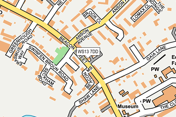WS13 7DD map - OS OpenMap – Local (Ordnance Survey)