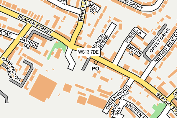 WS13 7DE map - OS OpenMap – Local (Ordnance Survey)
