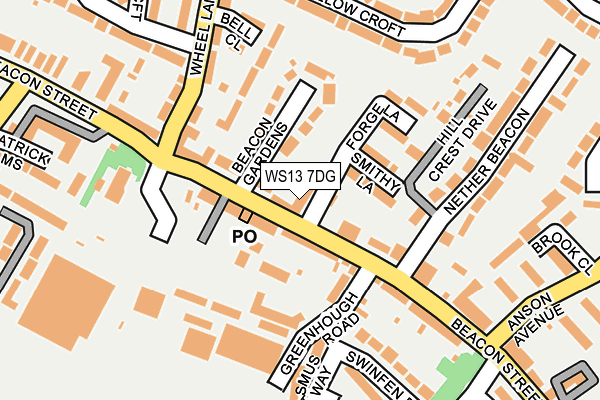 WS13 7DG map - OS OpenMap – Local (Ordnance Survey)