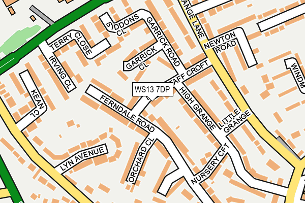 WS13 7DP map - OS OpenMap – Local (Ordnance Survey)