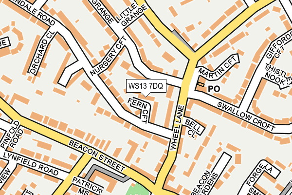 WS13 7DQ map - OS OpenMap – Local (Ordnance Survey)