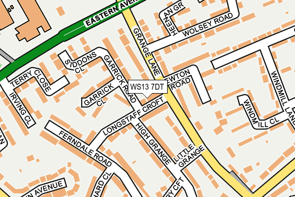 WS13 7DT map - OS OpenMap – Local (Ordnance Survey)