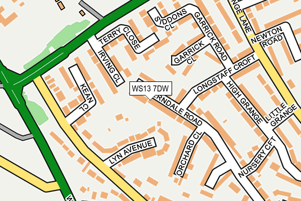 WS13 7DW map - OS OpenMap – Local (Ordnance Survey)