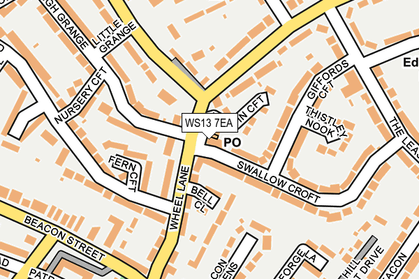 WS13 7EA map - OS OpenMap – Local (Ordnance Survey)