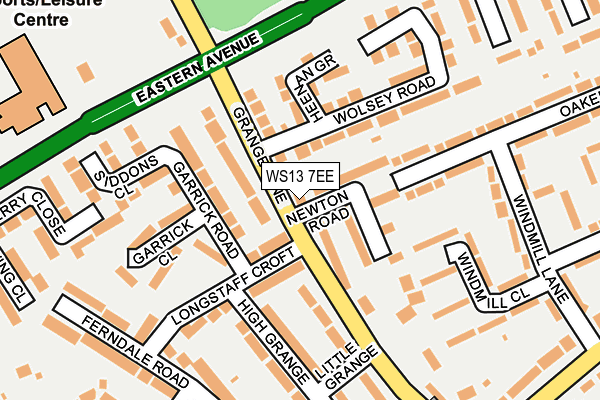 WS13 7EE map - OS OpenMap – Local (Ordnance Survey)