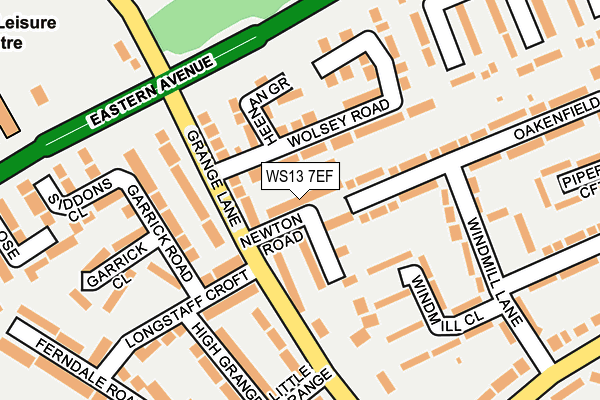 WS13 7EF map - OS OpenMap – Local (Ordnance Survey)