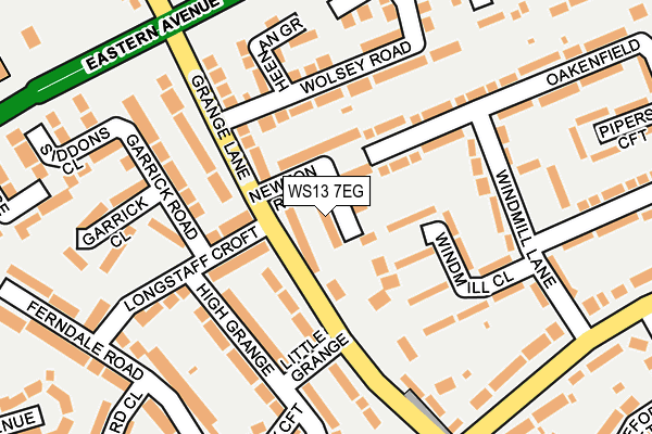 WS13 7EG map - OS OpenMap – Local (Ordnance Survey)