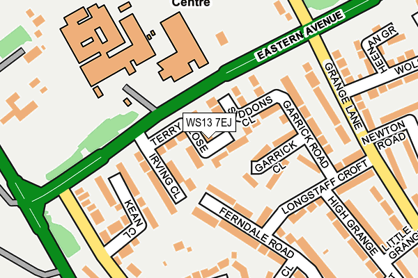 WS13 7EJ map - OS OpenMap – Local (Ordnance Survey)