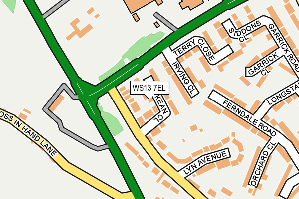 WS13 7EL map - OS OpenMap – Local (Ordnance Survey)