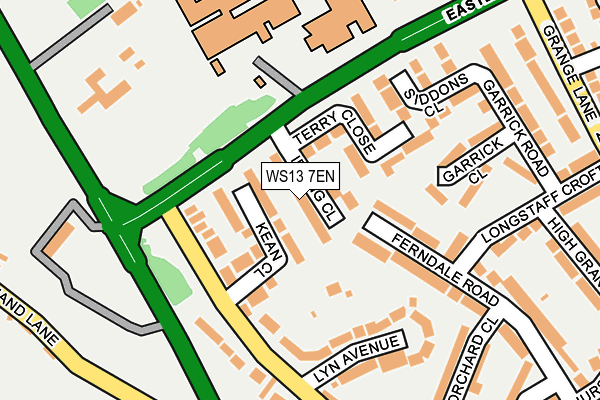 WS13 7EN map - OS OpenMap – Local (Ordnance Survey)