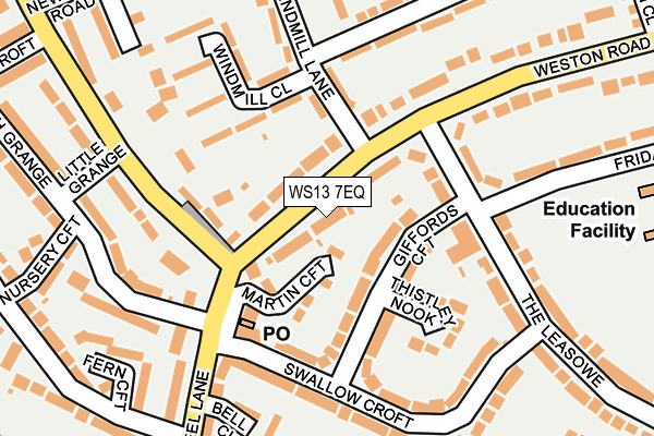 WS13 7EQ map - OS OpenMap – Local (Ordnance Survey)