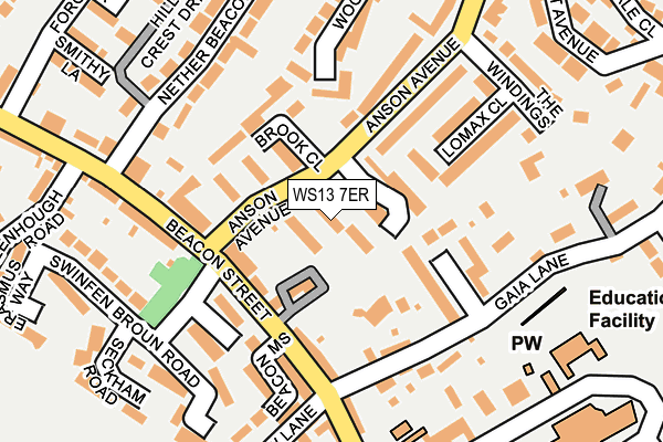WS13 7ER map - OS OpenMap – Local (Ordnance Survey)