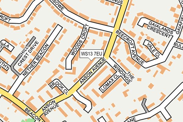 WS13 7EU map - OS OpenMap – Local (Ordnance Survey)