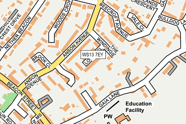 WS13 7EY map - OS OpenMap – Local (Ordnance Survey)