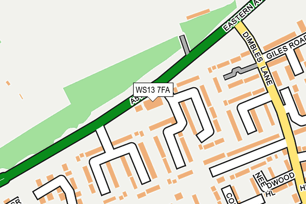 WS13 7FA map - OS OpenMap – Local (Ordnance Survey)