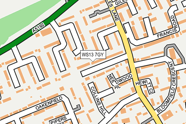 WS13 7GY map - OS OpenMap – Local (Ordnance Survey)