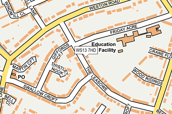 WS13 7HD map - OS OpenMap – Local (Ordnance Survey)