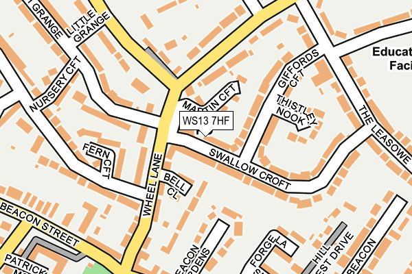 WS13 7HF map - OS OpenMap – Local (Ordnance Survey)