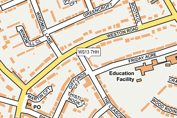 WS13 7HH map - OS OpenMap – Local (Ordnance Survey)