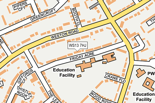 WS13 7HJ map - OS OpenMap – Local (Ordnance Survey)