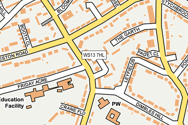 WS13 7HL map - OS OpenMap – Local (Ordnance Survey)