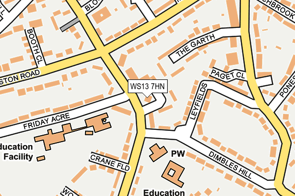 WS13 7HN map - OS OpenMap – Local (Ordnance Survey)