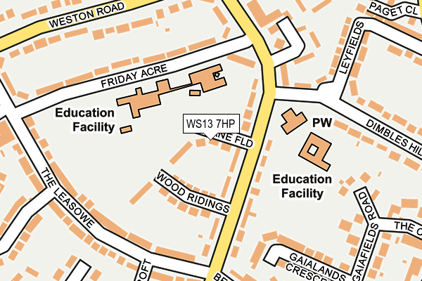 WS13 7HP map - OS OpenMap – Local (Ordnance Survey)