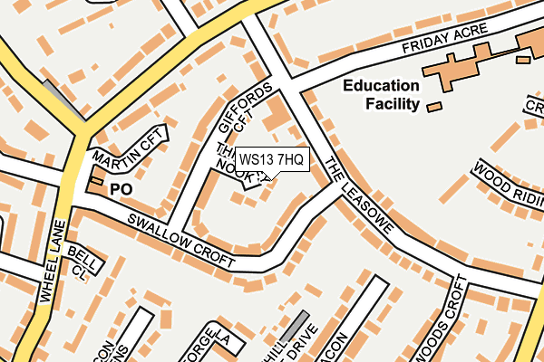 WS13 7HQ map - OS OpenMap – Local (Ordnance Survey)