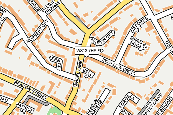 WS13 7HS map - OS OpenMap – Local (Ordnance Survey)