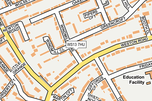 WS13 7HU map - OS OpenMap – Local (Ordnance Survey)