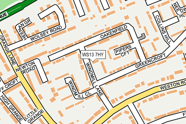 WS13 7HY map - OS OpenMap – Local (Ordnance Survey)