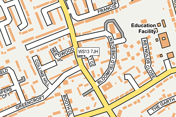 WS13 7JH map - OS OpenMap – Local (Ordnance Survey)