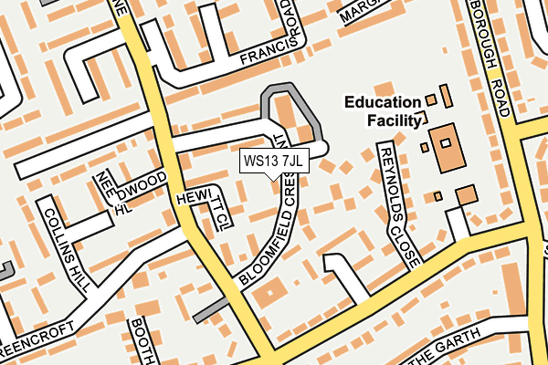 WS13 7JL map - OS OpenMap – Local (Ordnance Survey)