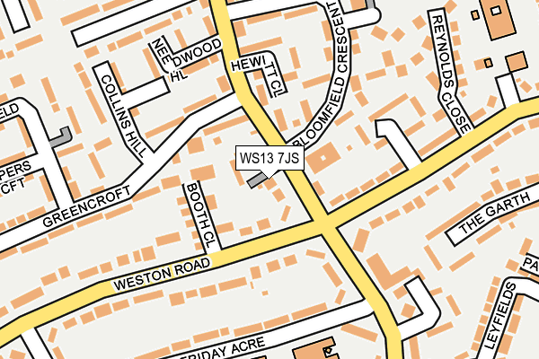 WS13 7JS map - OS OpenMap – Local (Ordnance Survey)