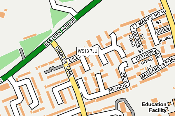 WS13 7JU map - OS OpenMap – Local (Ordnance Survey)