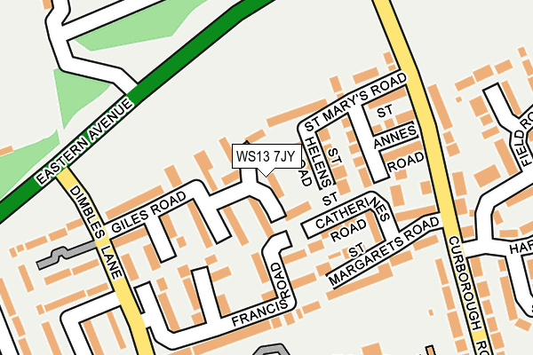 WS13 7JY map - OS OpenMap – Local (Ordnance Survey)