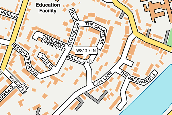 WS13 7LN map - OS OpenMap – Local (Ordnance Survey)