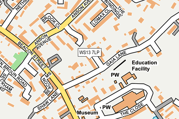 WS13 7LP map - OS OpenMap – Local (Ordnance Survey)