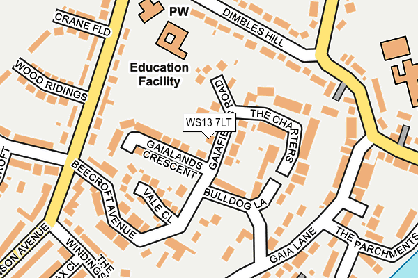 WS13 7LT map - OS OpenMap – Local (Ordnance Survey)