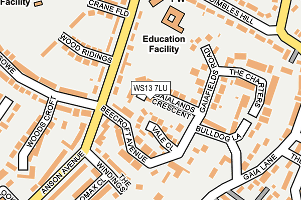 WS13 7LU map - OS OpenMap – Local (Ordnance Survey)